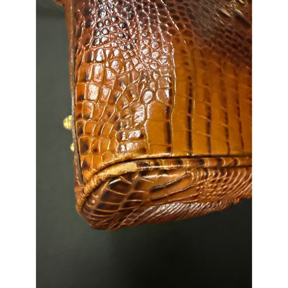Vintage Brahmin Brown Reptile Embossed Handbag - Picture 7 of 10